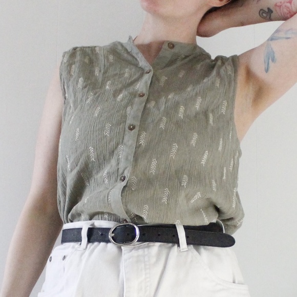 Anthropologie Chevron Cotton Blouse - Picture 1 of 7